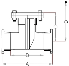 Y-Strainer Engineering Diagram Blueprint